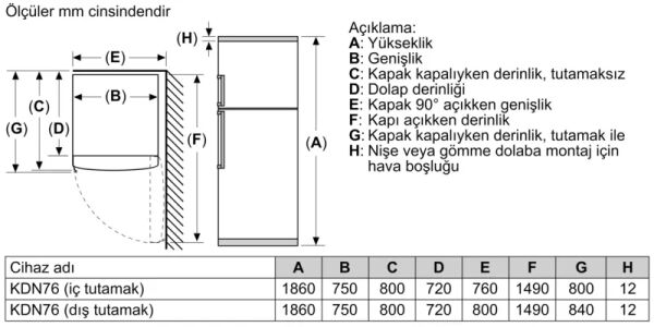 Bosch KDN76XIE1N Serie 4 Üstten Donduruculu Buzdolabı 186 x 75 cm Kolay temizlenebilir Inox