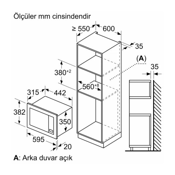 Bosch BEL623MP3 Serie 2 Ankastre Mikrodalga NeoKlasik, İnci beyazı