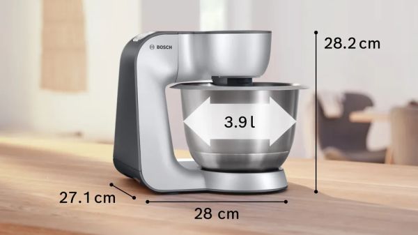 Bosch MUM58359 Serie 4 Mutfak Makinesi MUM 5 1000 W Metalik inoks gümüş,