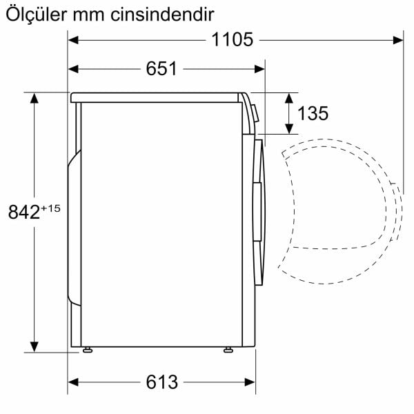 Bosch WQB245AXTR Serie 8 Isı Pompalı Kurutma Makinesi 9 kg Gümüş