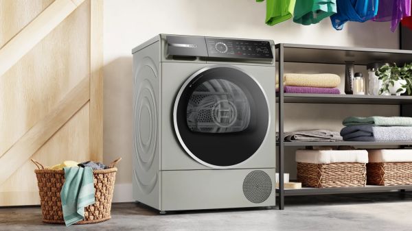 Bosch WQB245AXTR Serie 8 Isı Pompalı Kurutma Makinesi 9 kg Gümüş