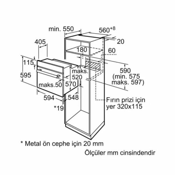 Bosch HBJ558YB5T Serie 6 Ankastre Fırın